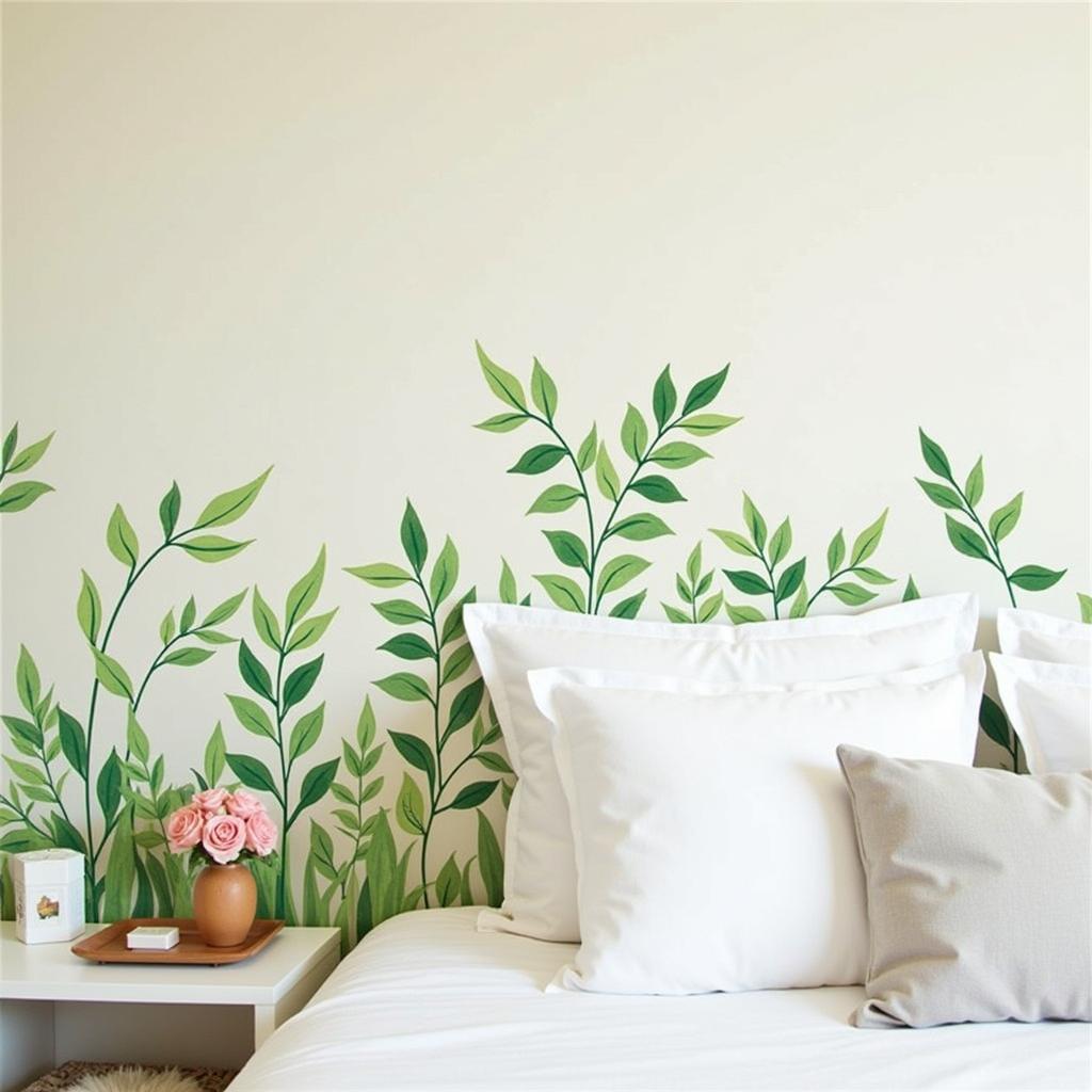 Serene Botanical Peel and Stick Wall Art for Bedroom Transformation