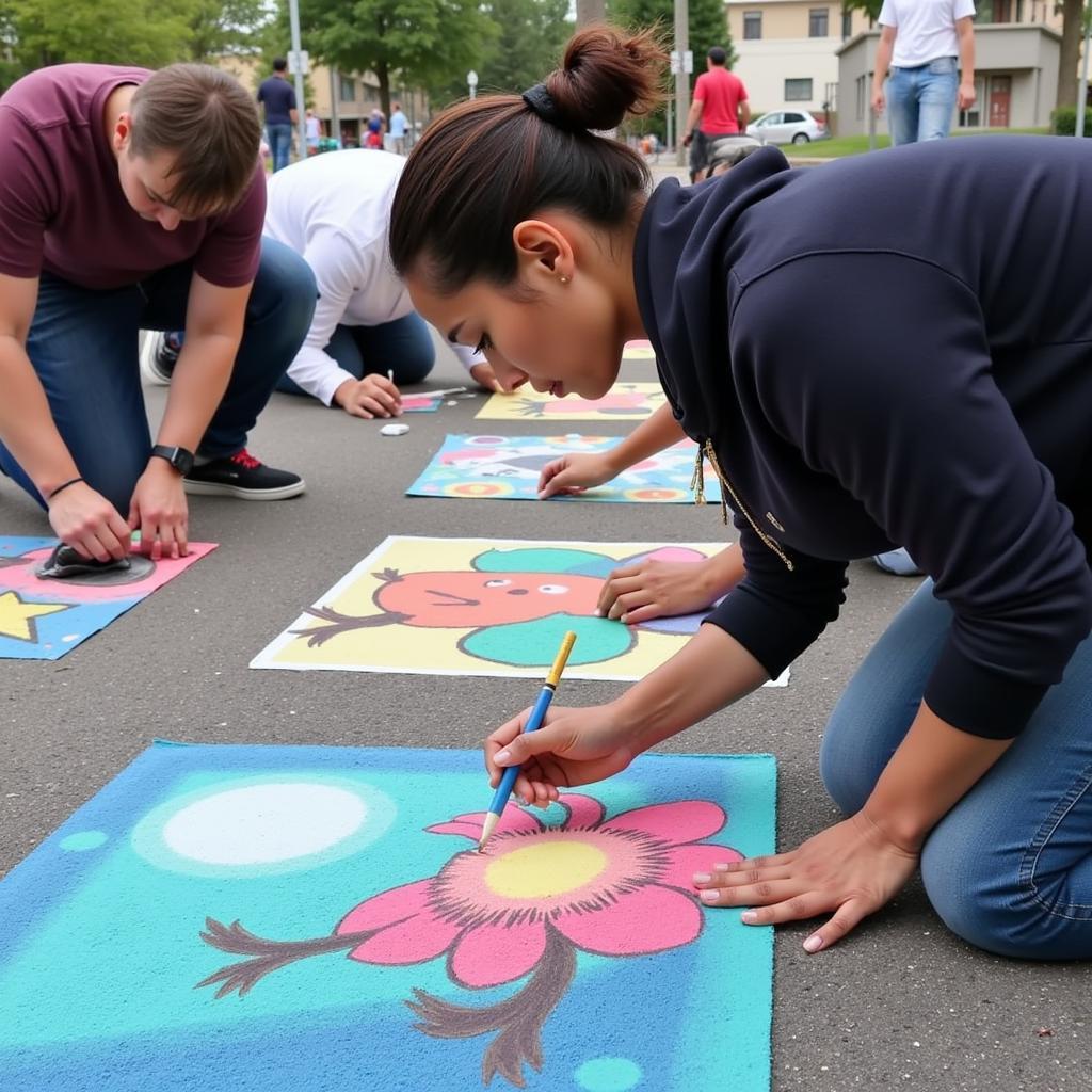 Bountiful Chalk Art Festival Artists Creating Masterpieces