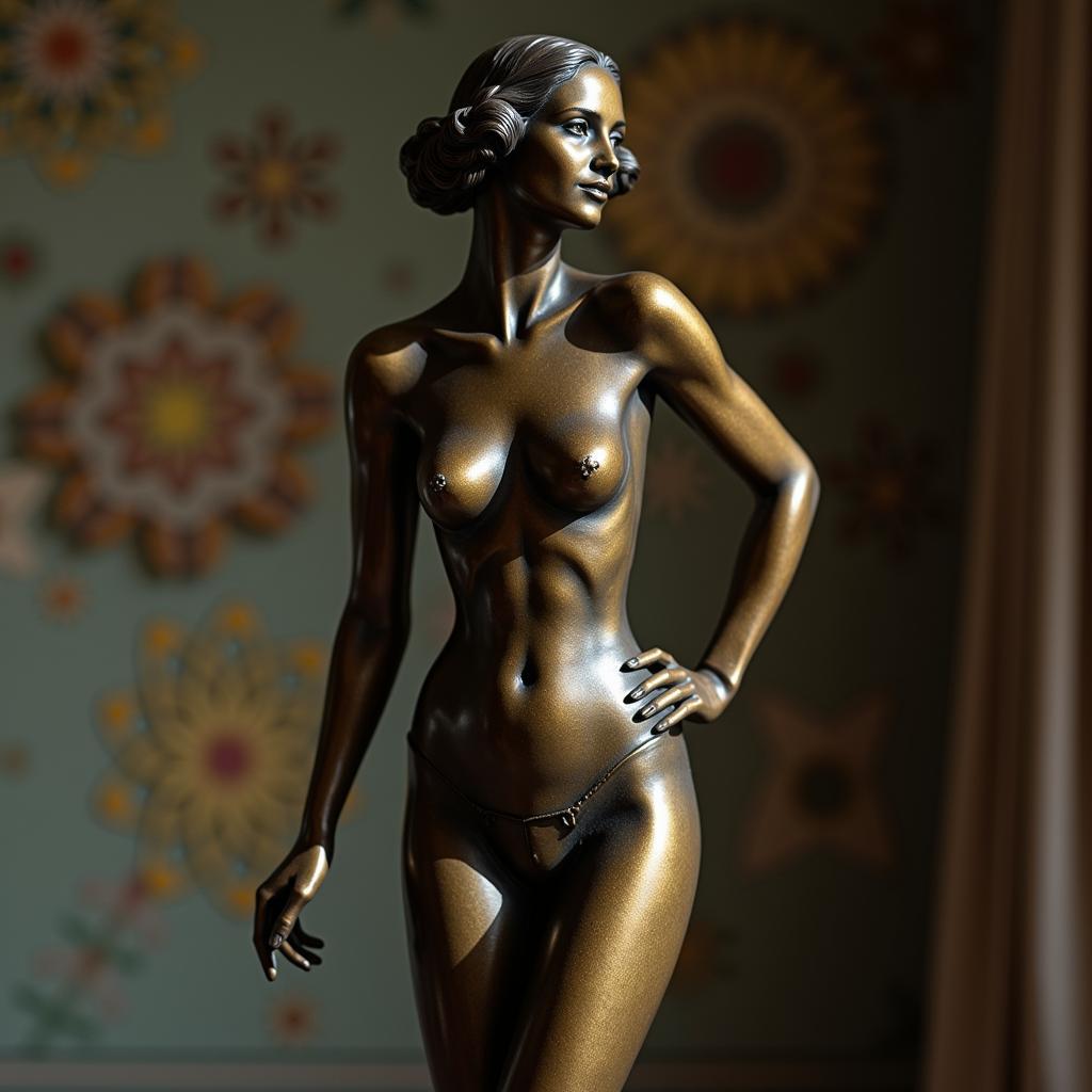 Bronze Art Deco Sculpture: A female figure embodying the elegance and geometric style of the era.