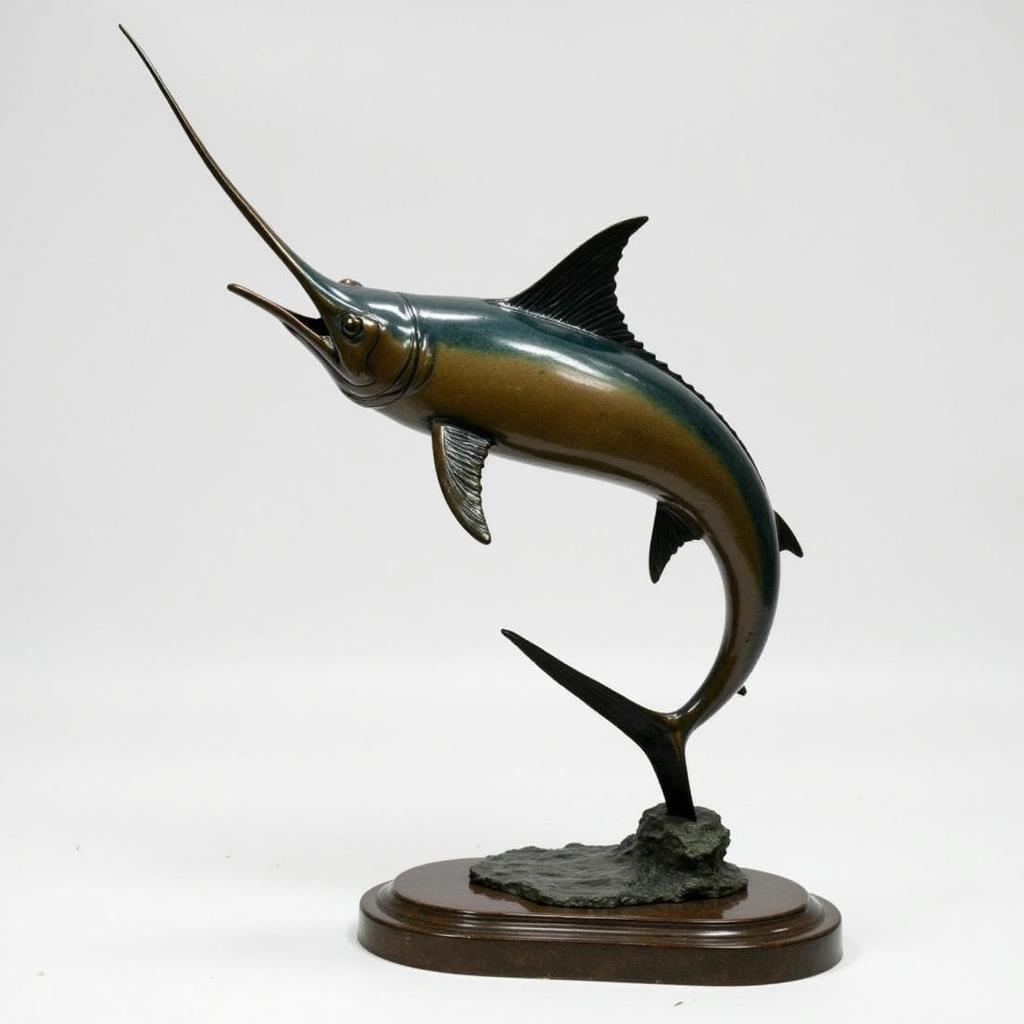 Bronze Blue Marlin Sculpture in a Dynamic Pose