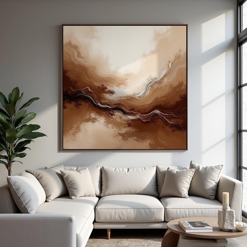 Brown and White Abstract Wall Art: A Modern Masterpiece