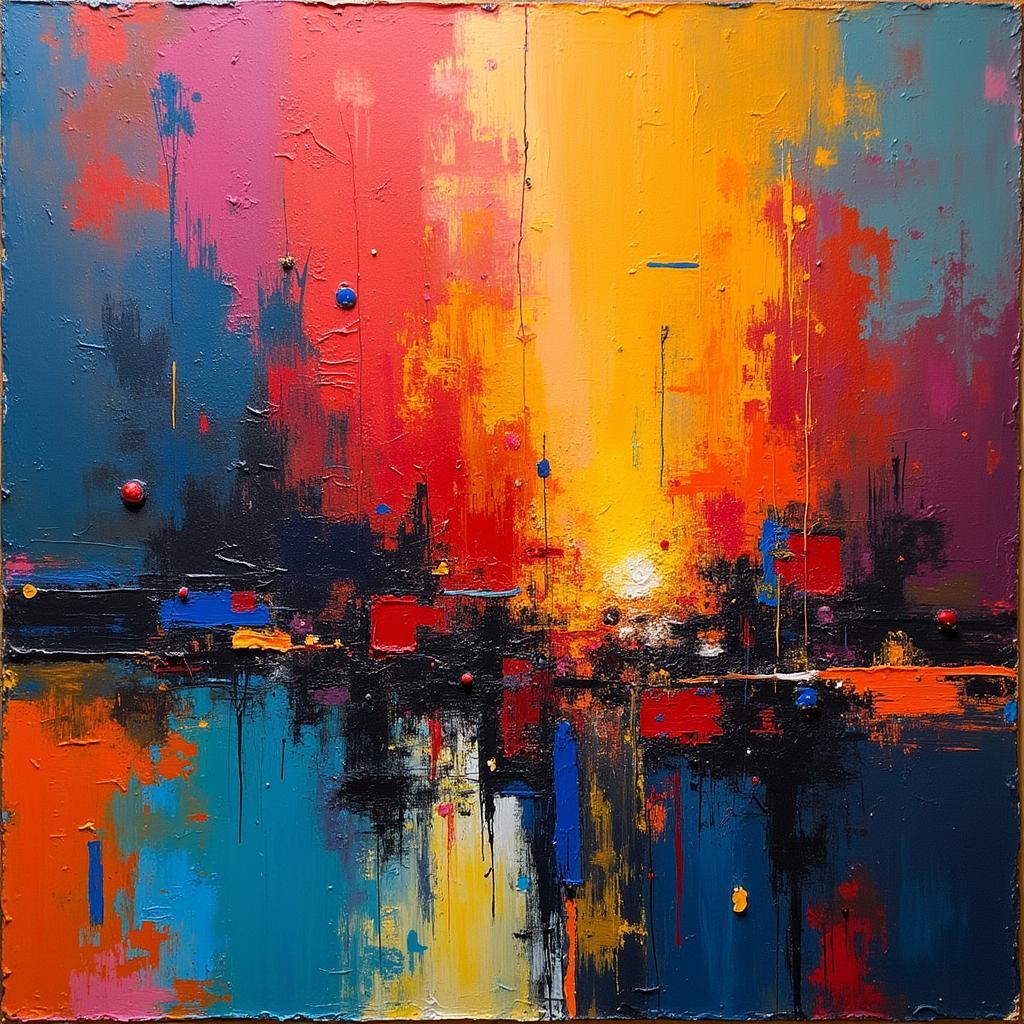 Bruce Beshara Abstract Art with Vibrant Colors and Dynamic Composition