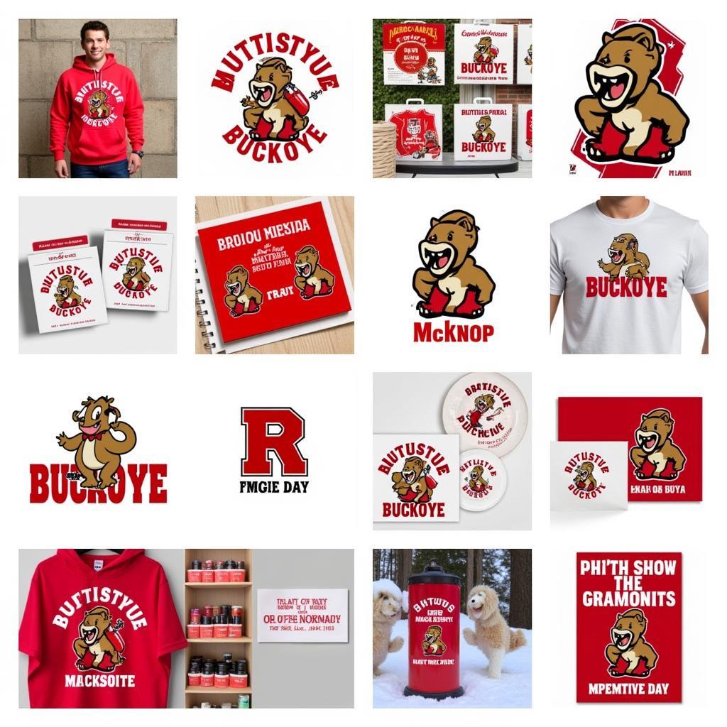 Brutus Buckeye Clip Art in Design Projects