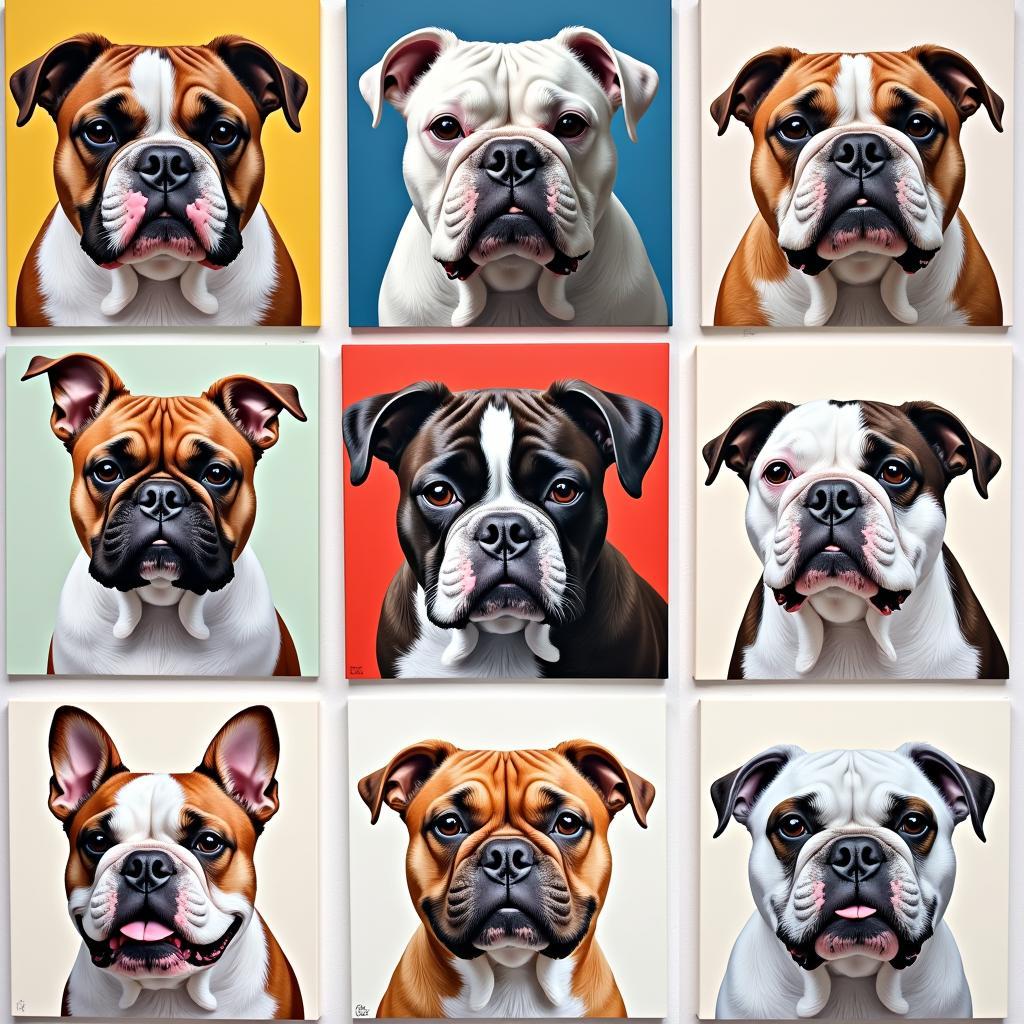 Bulldog Canvas Art Styles