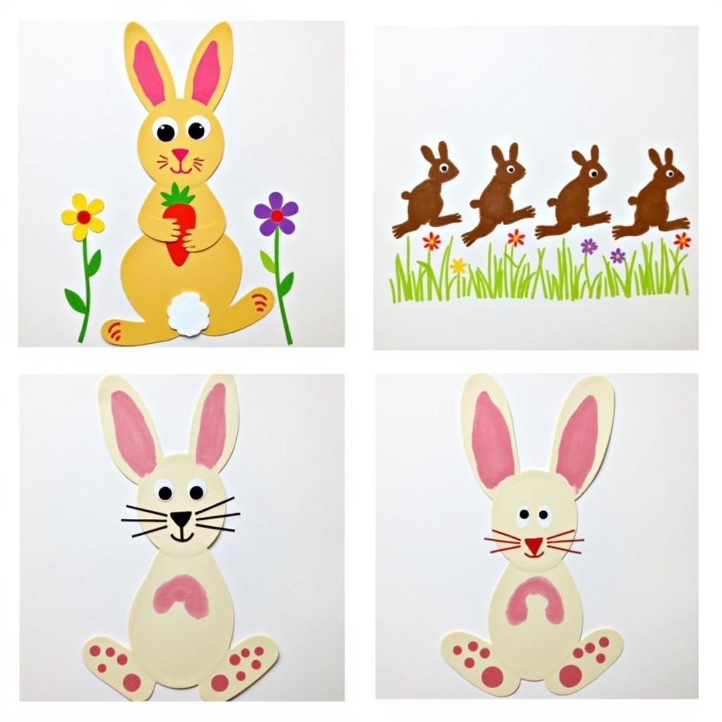 Bunny Footprint Art Variations