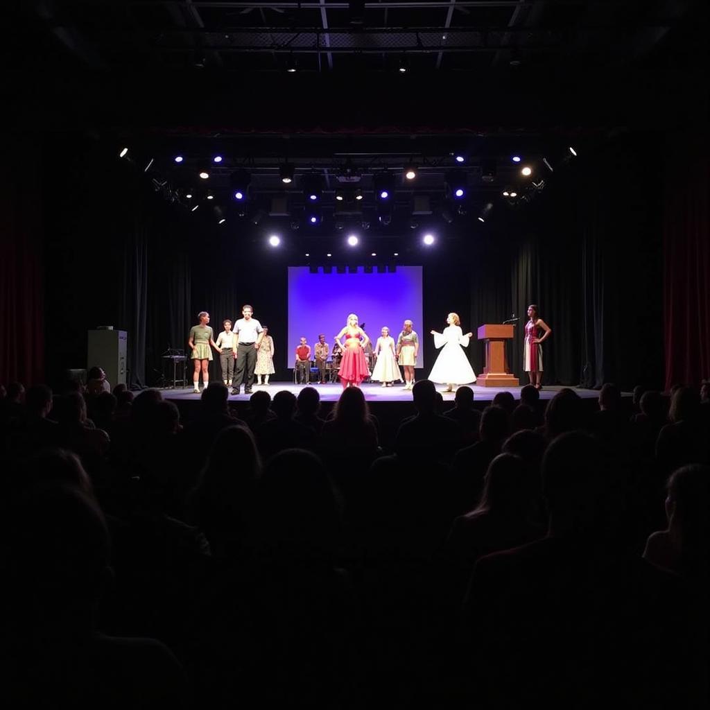 Calhoun Performing Arts Center stage during a vibrant and captivating theatrical production