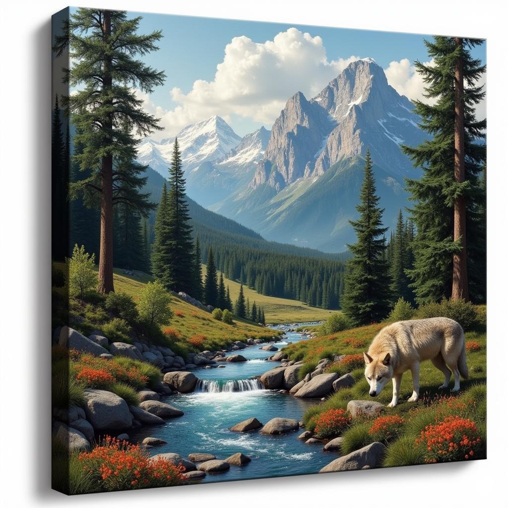 Canvas Art Wolf in Natural Habitat