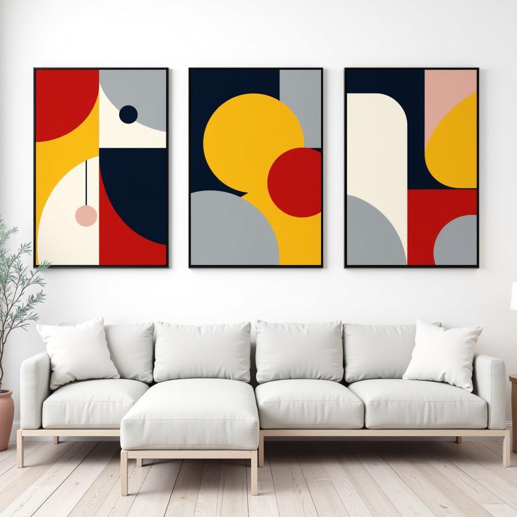 Canvas Print Triptych with Abstract Design