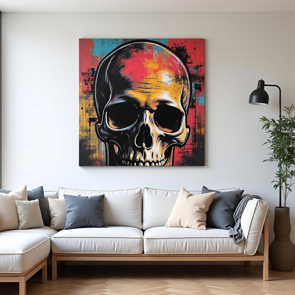 Canvas Street Art in a Modern Living Room