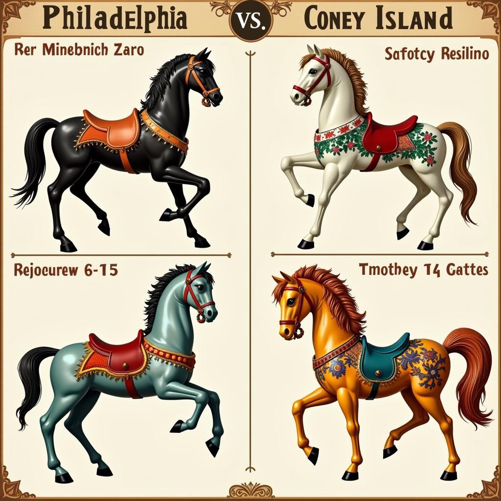 Carousel Horse Styles: Philadelphia vs. Coney Island