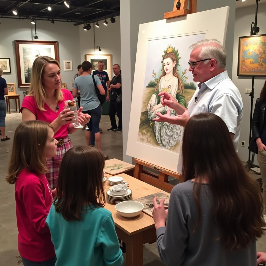 Artists demonstrating their techniques at Cave Creek Art Festival