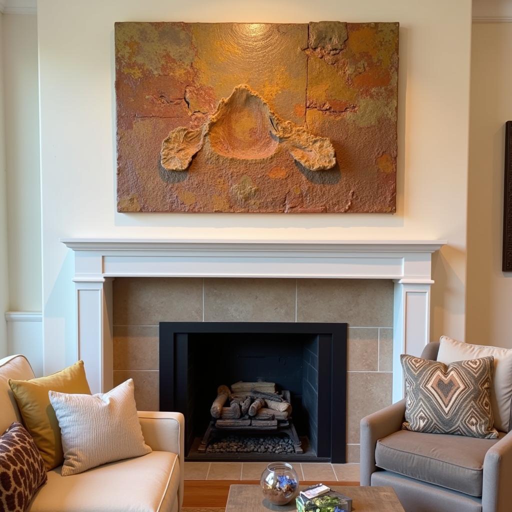 Ceramic Wall Art in a Living Room Setting