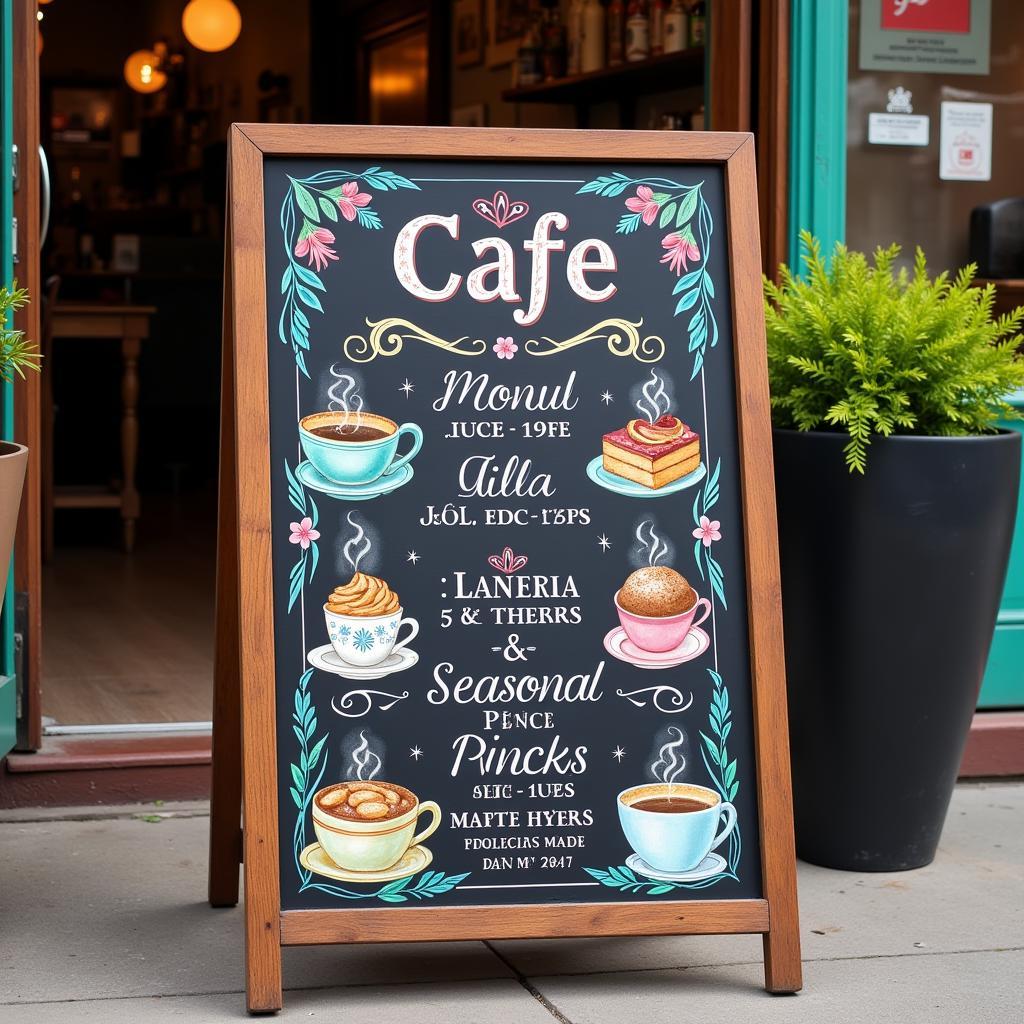 Chalk Sign Art Cafe Menu