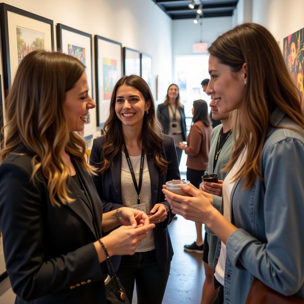 Charleston Art Walk: Visitors Interacting with Artists