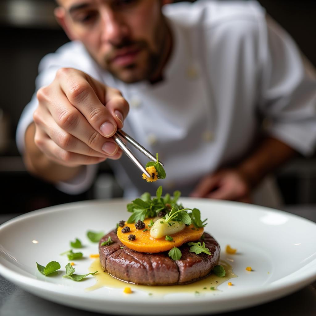 Chef Creating a Food Pairing Dish