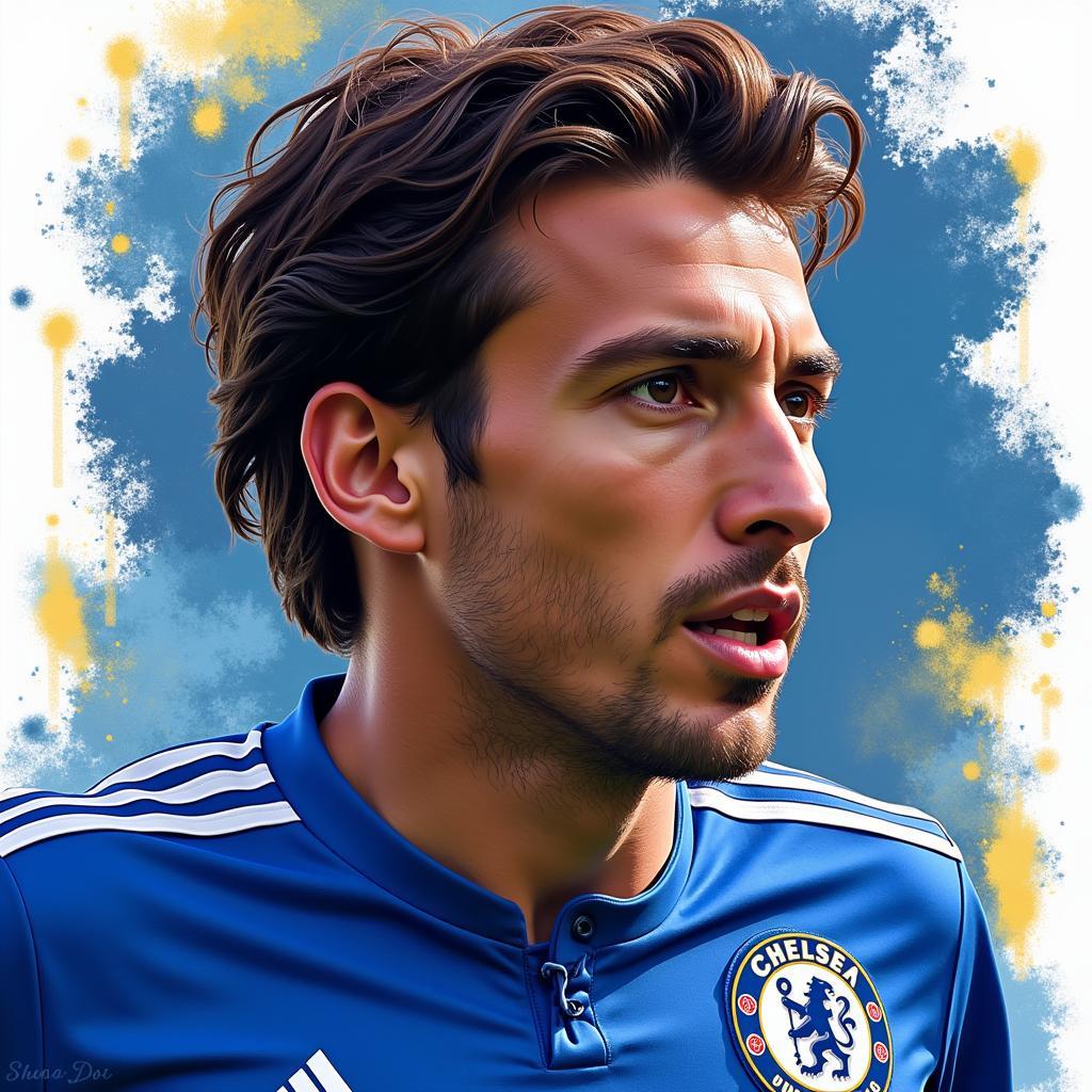 Chelsea FC Player Portrait Digital Illustration