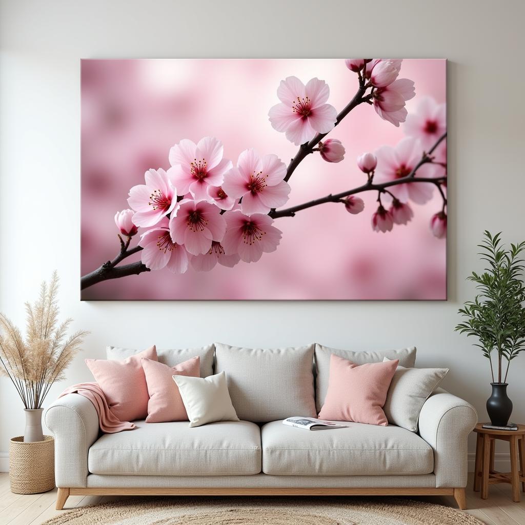 Cherry Blossom Canvas Print in Interior Design