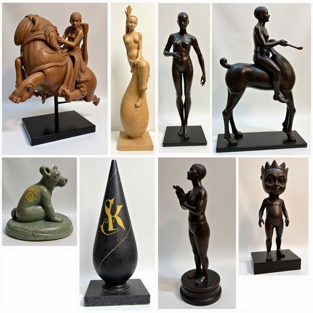 Different styles of chess pieces art, from abstract to realistic