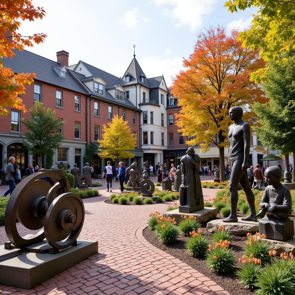 Outdoor Sculpture Display at Chestnut Hill Fall for the Arts