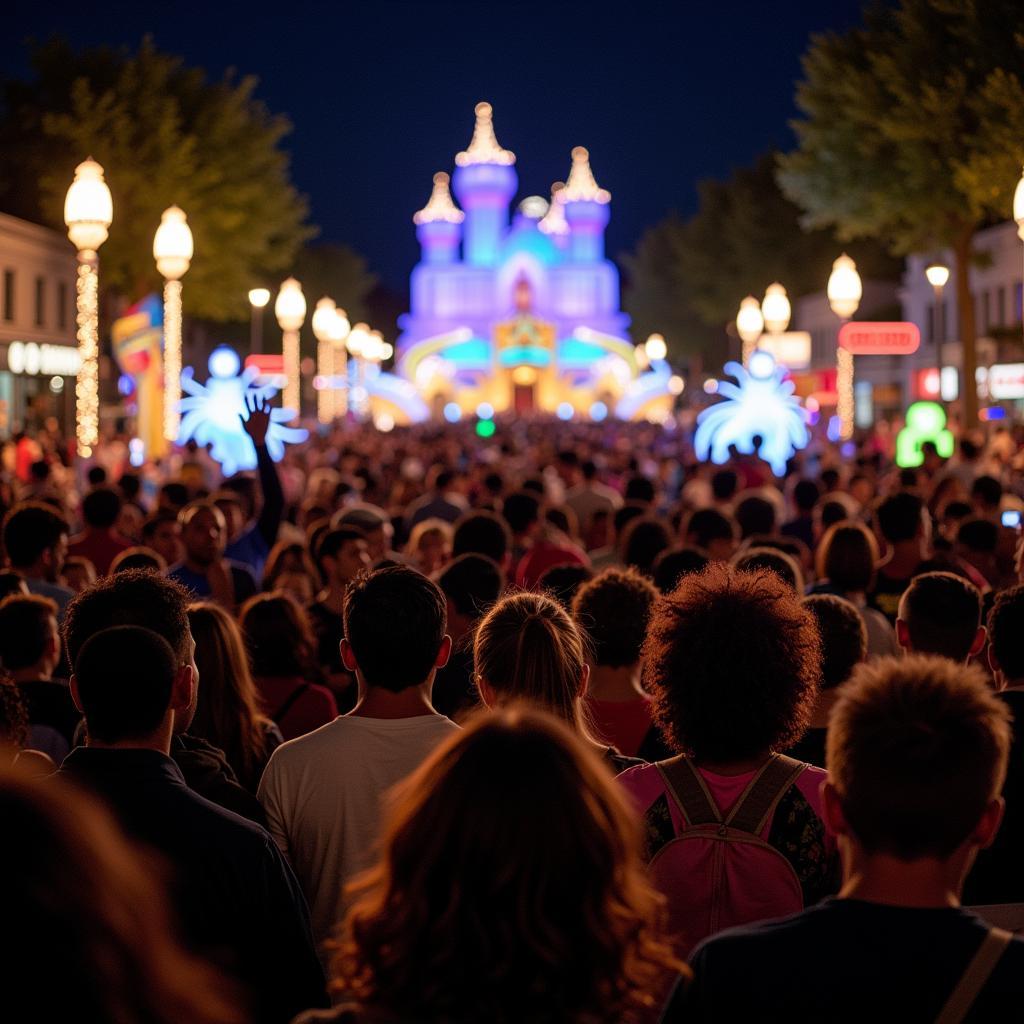 Chicago Arts in the Dark Parade: Energetic Crowd