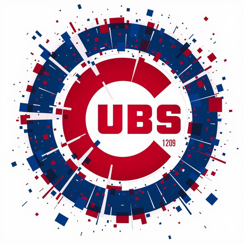 Chicago Cubs Art: Abstract Interpretation of the Cubs Logo