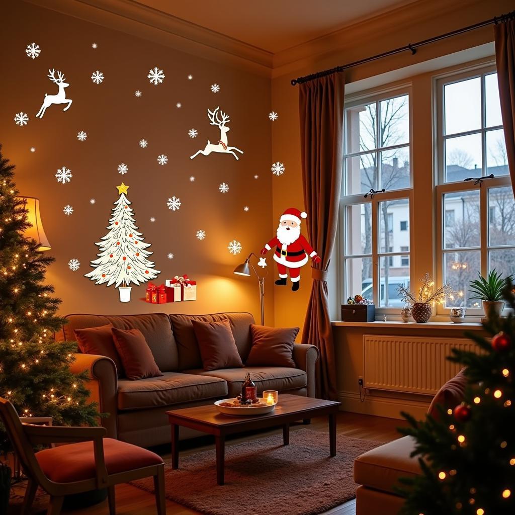 Christmas Wall Stickers Transforming a Living Room