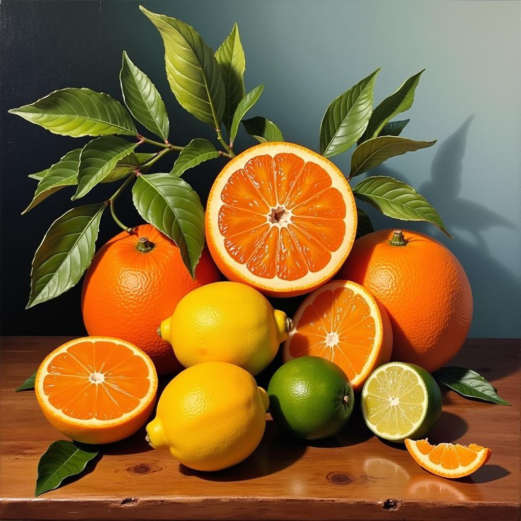 Citrus Fruit Still Life Painting