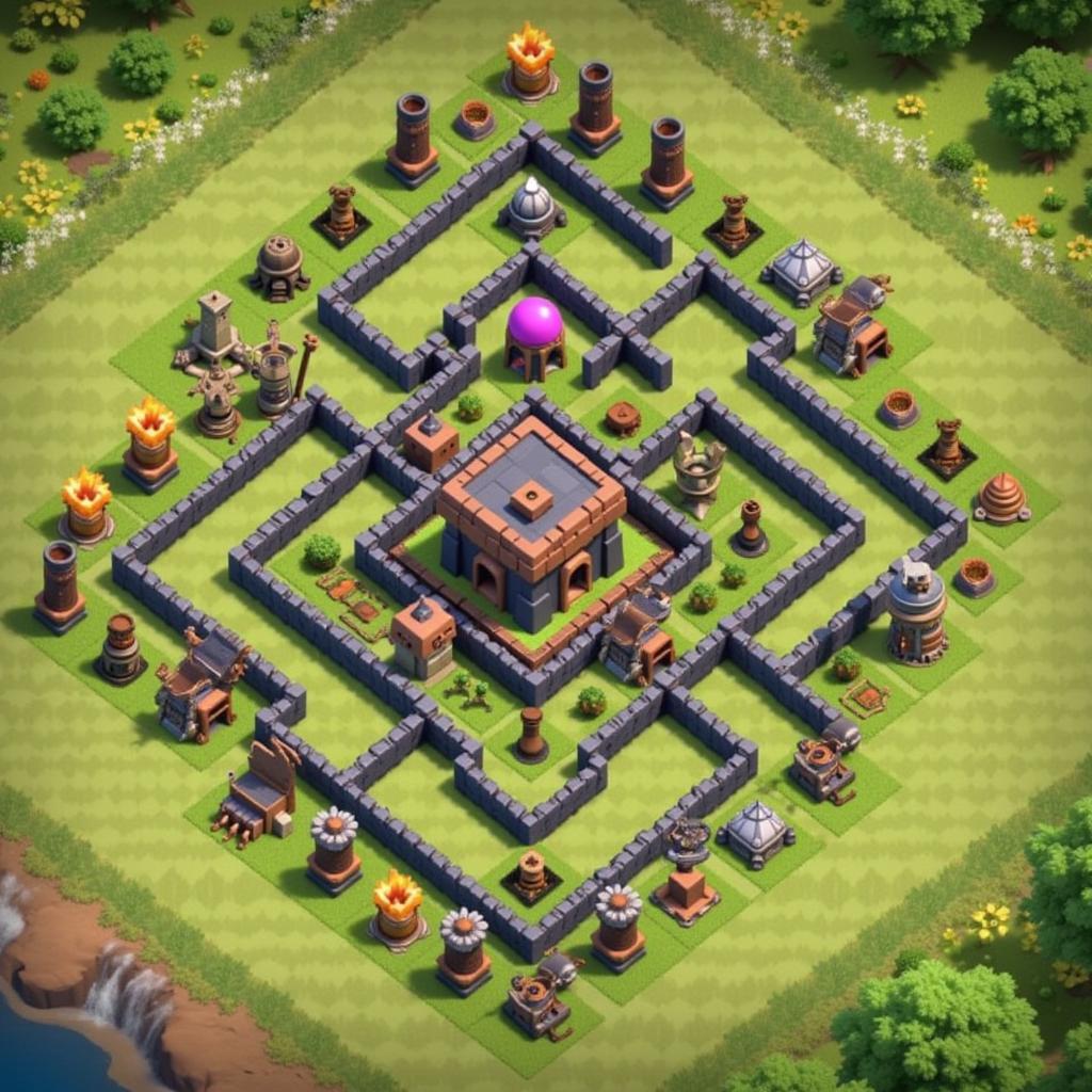 Clash of Clans Base Layout with Strong Defense