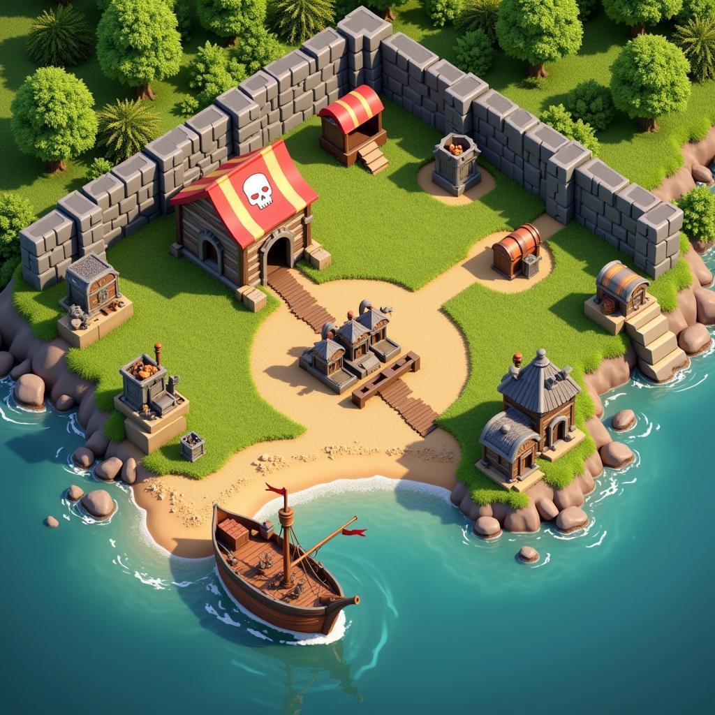 Clash of Clans Themed Base - Pirate Cove