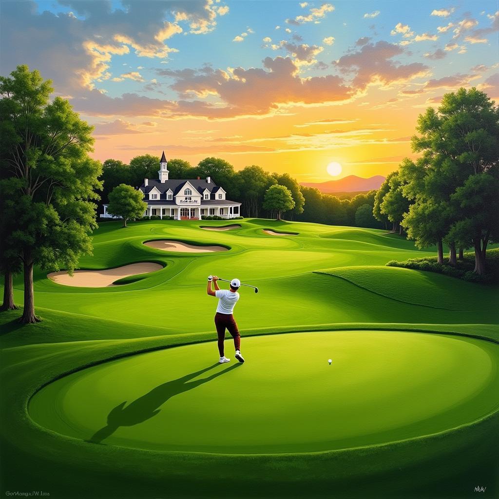 Classic Golf Course Oil Painting