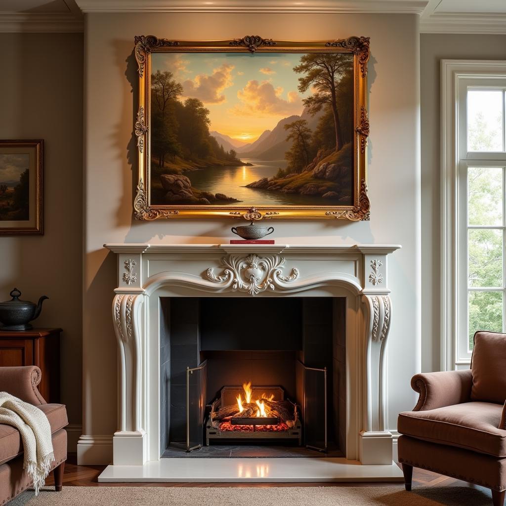 Classic Oil Painting Wall Art in a Living Room