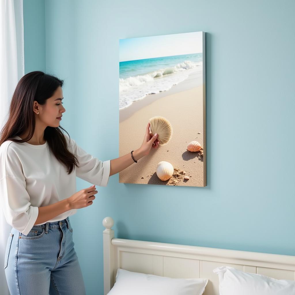 Cleaning Beach Canvas Wall Art