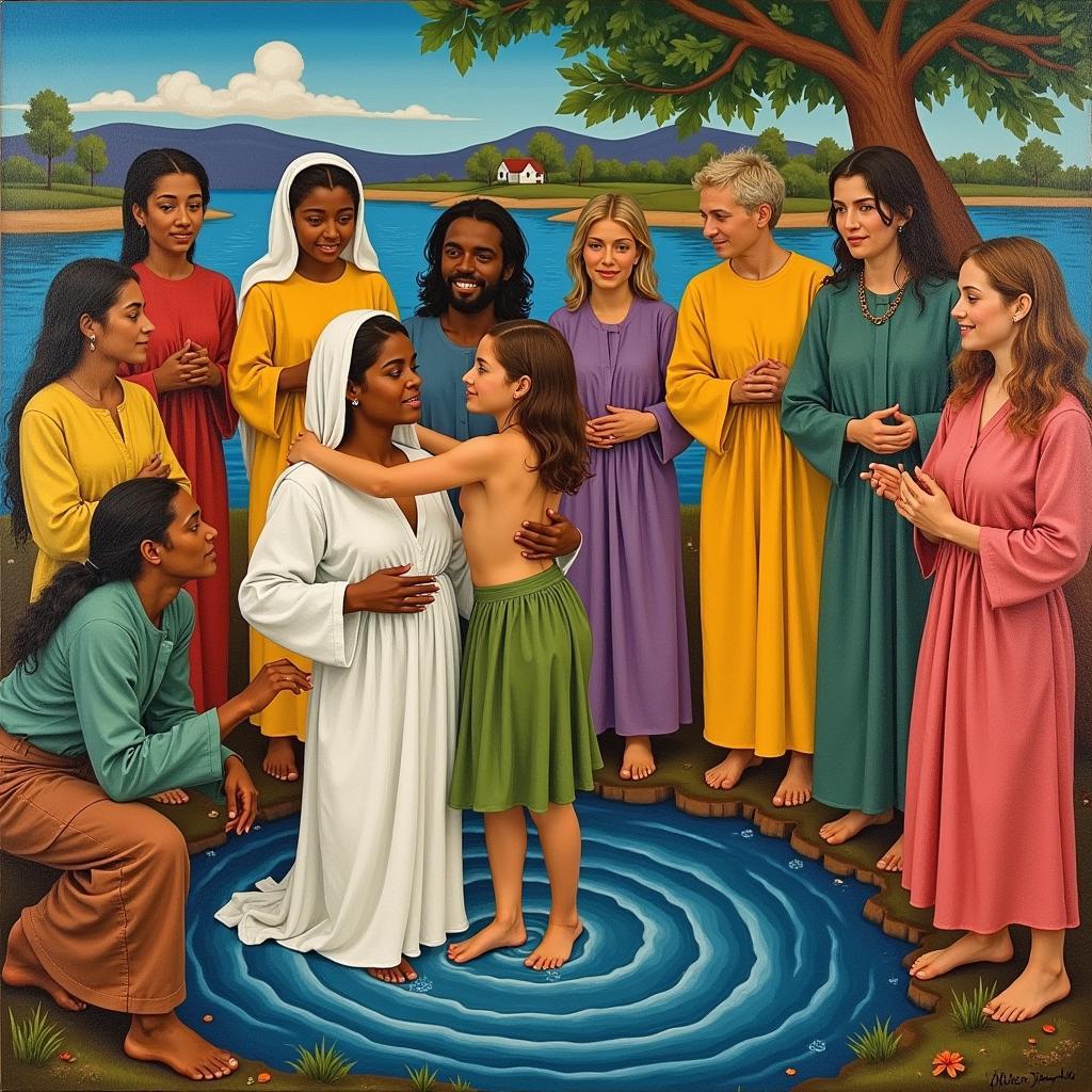 Clementine Hunter Baptism Scene