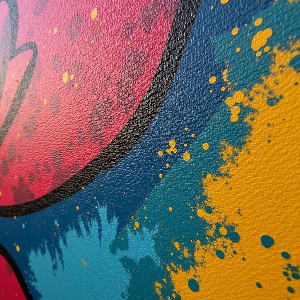 Close-Up of Canvas Street Art Texture