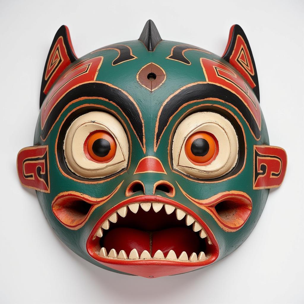 Ceremonial Mask with Salmon Design