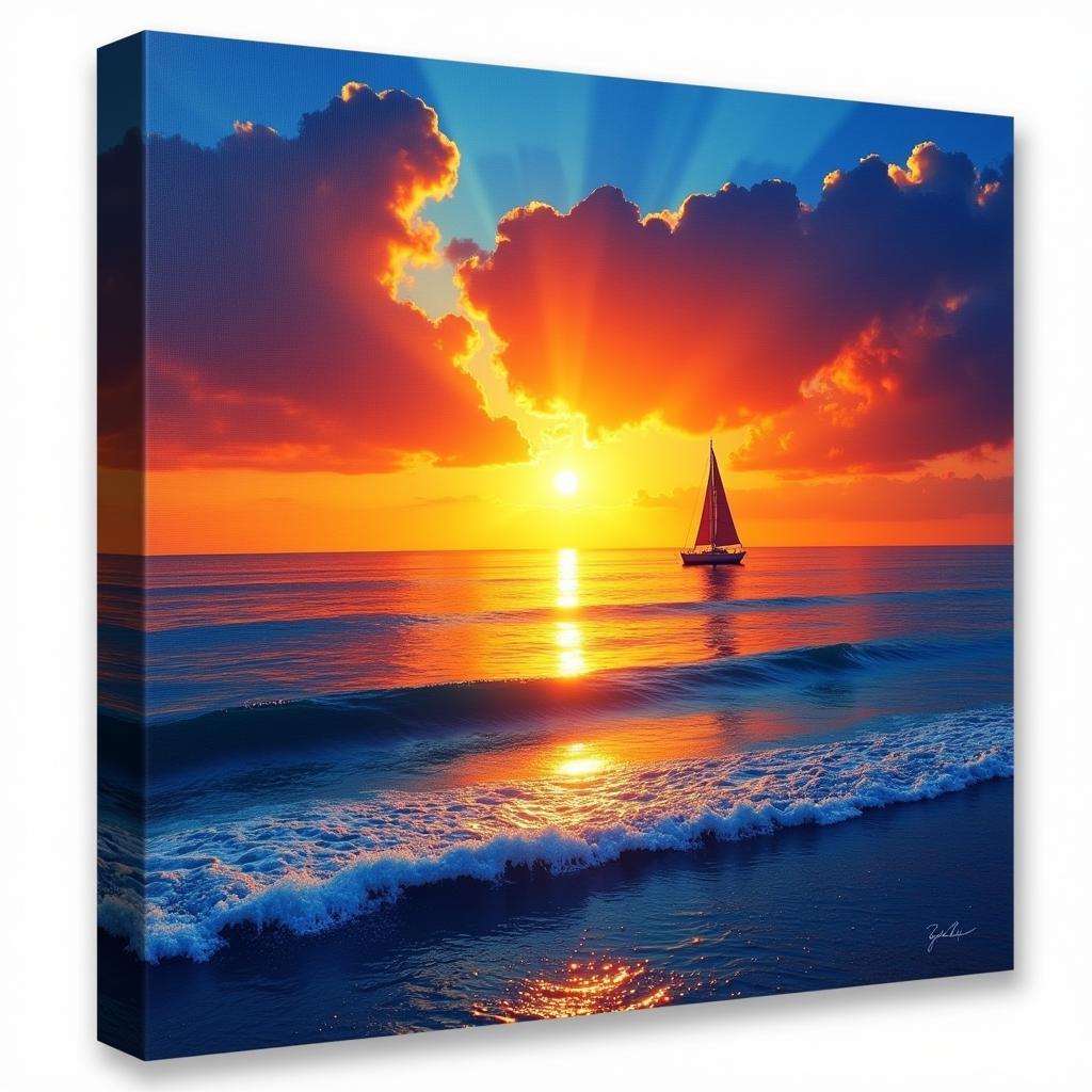 Coastal Canvas Art: Sunrise Seascape