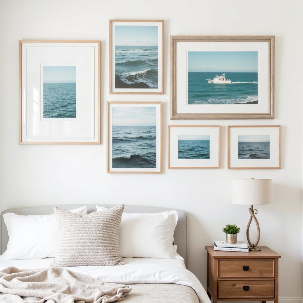 Coastal Gallery Wall with Mixed Frames