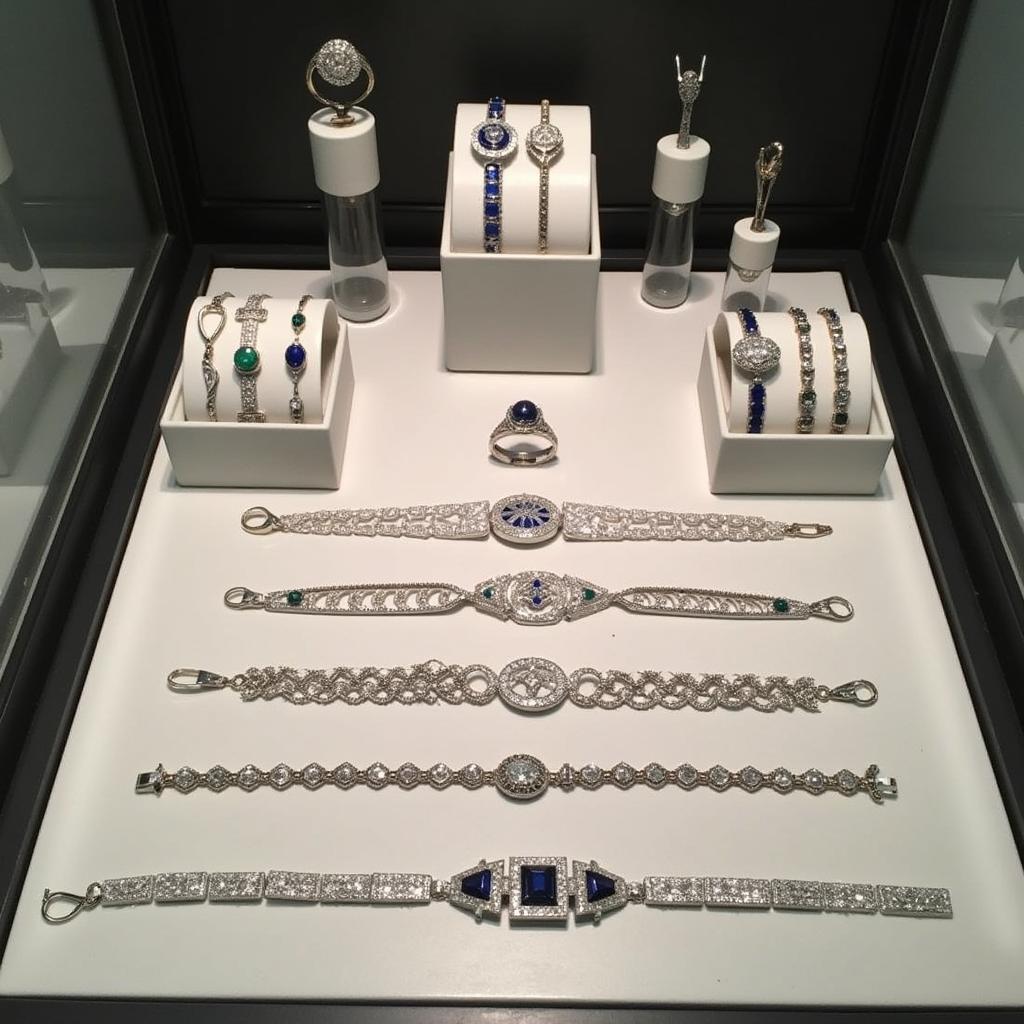 A collection of Art Deco diamond bracelets