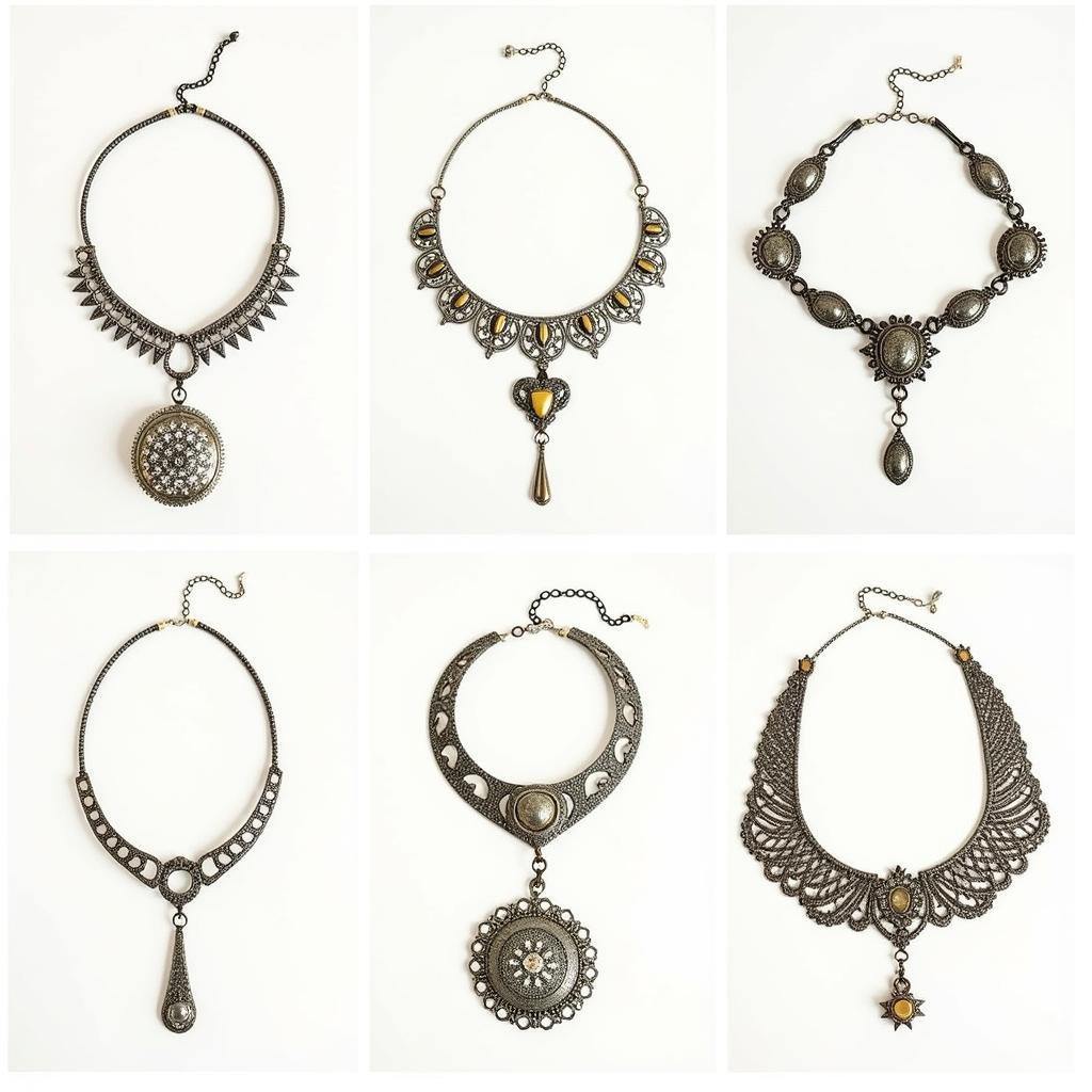 Collection of Art Deco Marcasite Necklaces in Various Designs