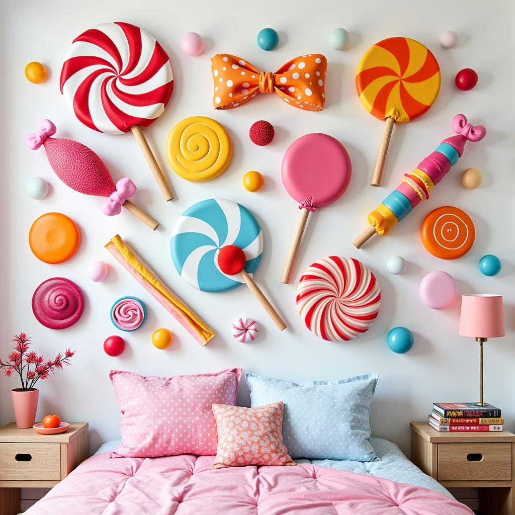 Colorful Candy Wall Art Brightens a Child's Room