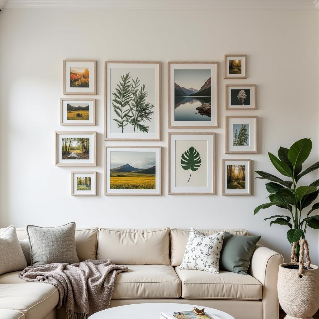 Colorful Gallery Wall in a Living Room