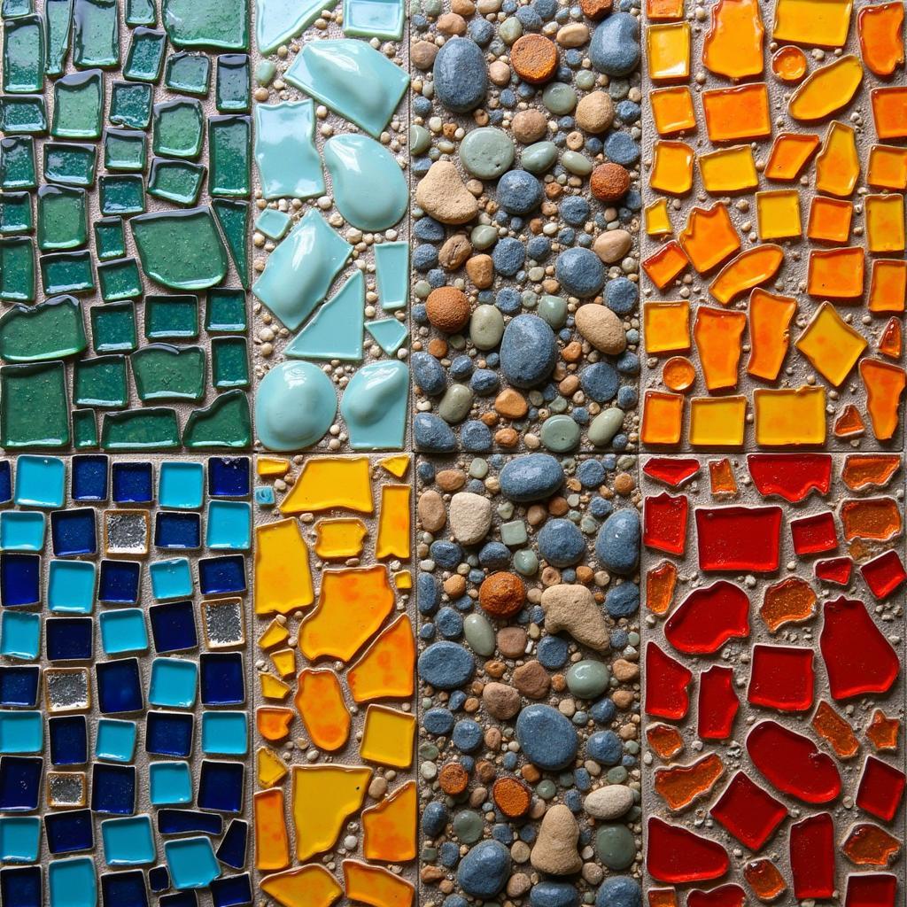 Various Mosaic Tile Patterns in Vibrant Colors