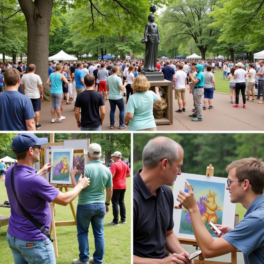 Visitors Admiring Art at Columbia Missouri Art in the Park