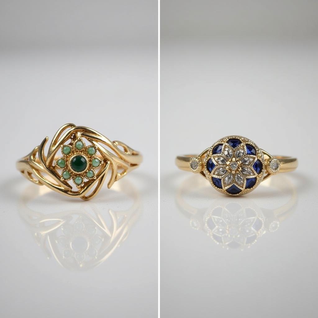 Comparing Art Nouveau and Art Deco Engagement Ring Styles