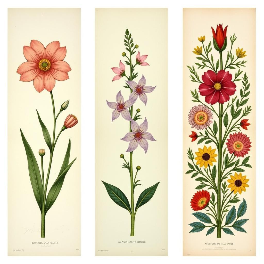 Comparing Botanical Prints, Watercolors, and Folk Art Florals