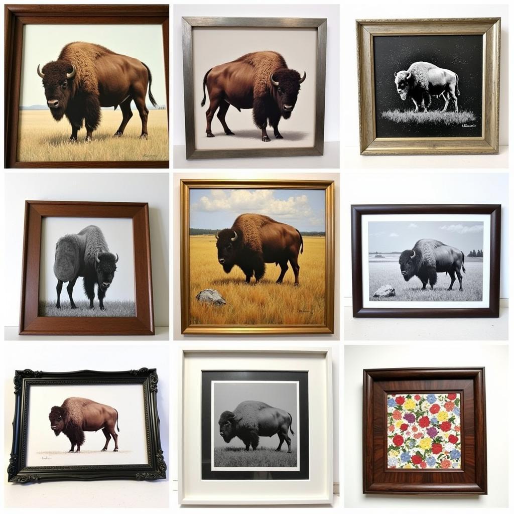 Comparing Different Bison Framed Art Styles