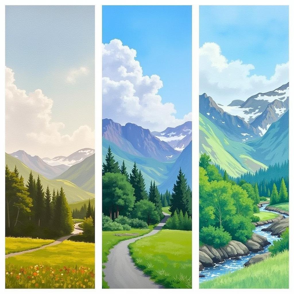 Comparing Oil, Watercolor, and Acrylic Landscape Paintings