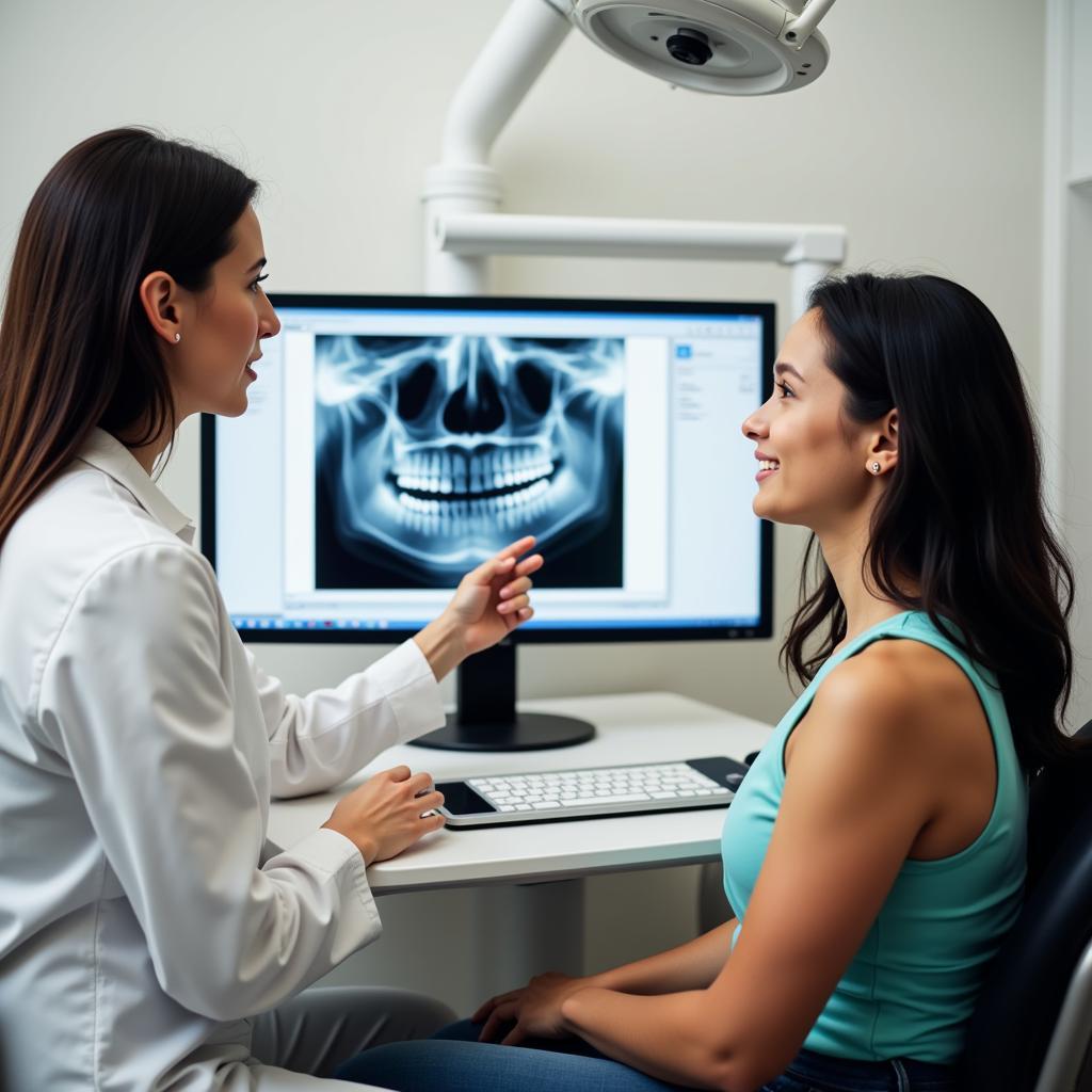 Dentist consulting with a patient at Compass Dental Arts in Pacific Bay