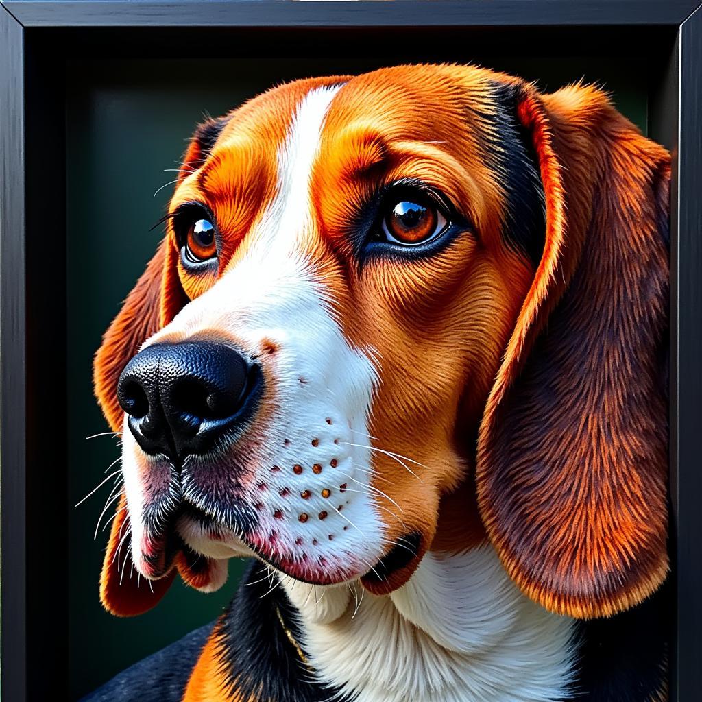 Completed Diamond Art Dog Portrait