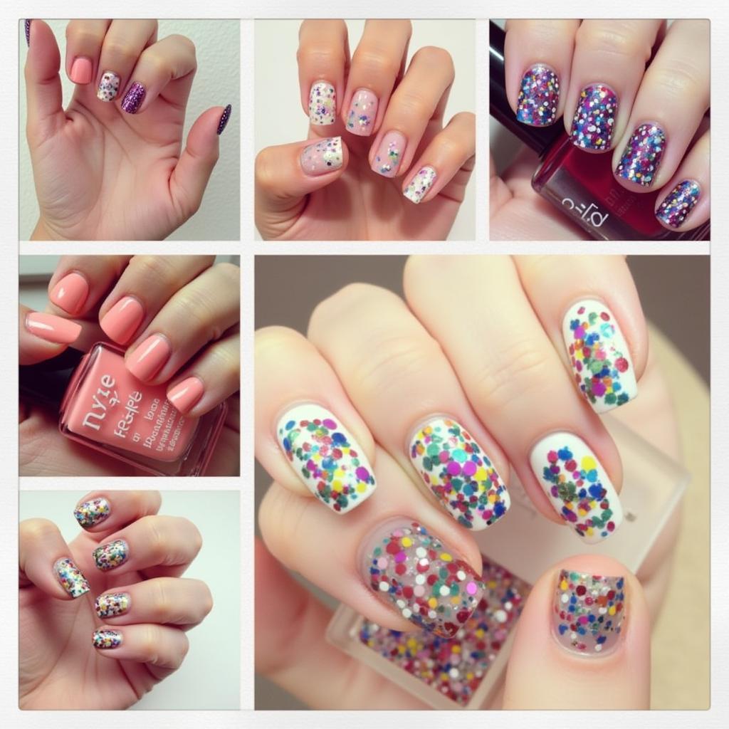 Confetti Nail Art Design Ideas